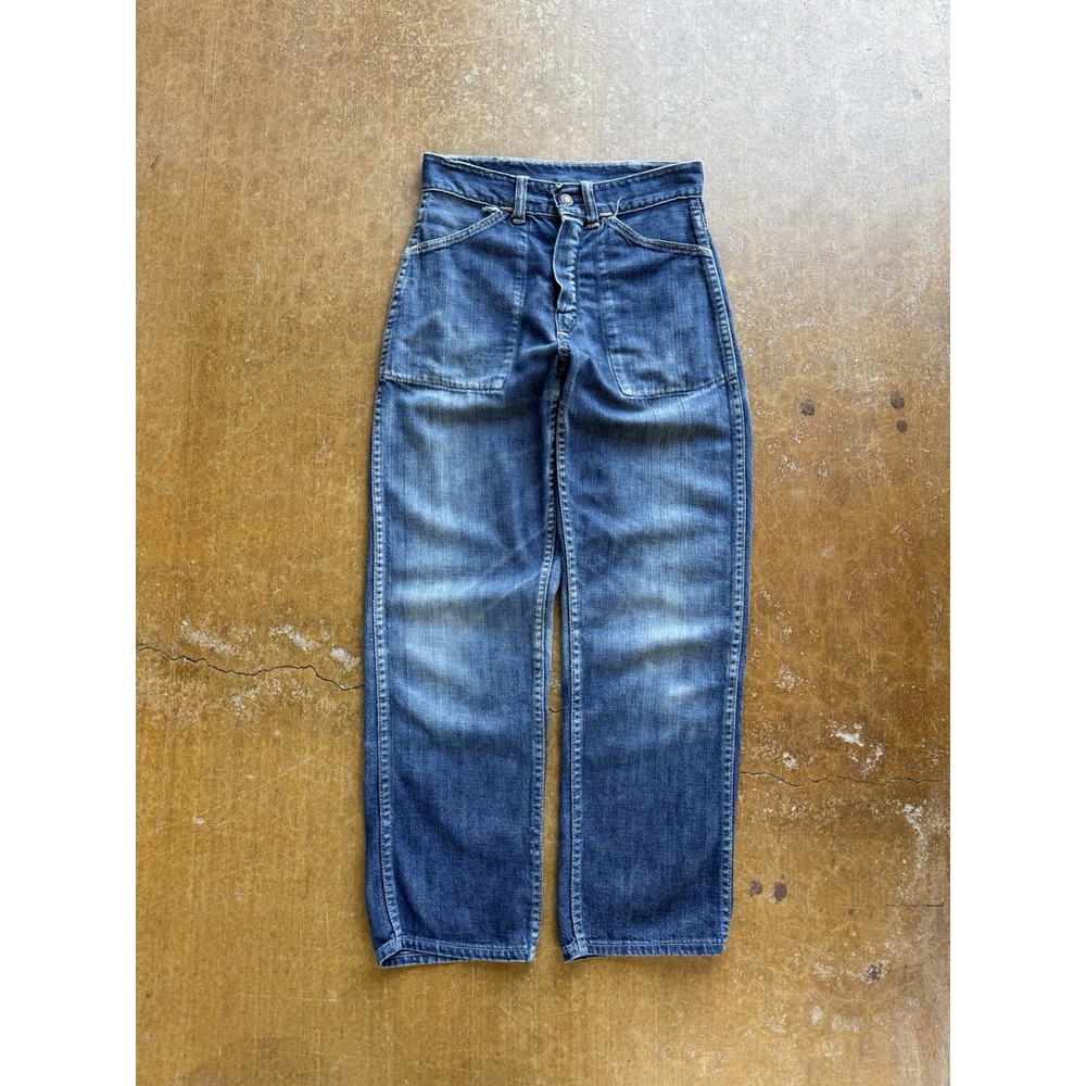 True Vintage 60s Carpenter Baker Pockets Denim Jeans 24Wx24L Boys USA Farm